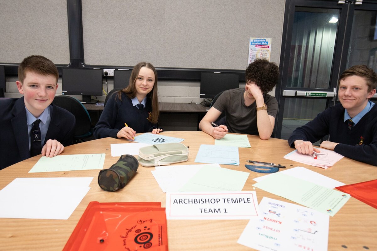 Image of Archbishop Temple pupils take part in the Runshaw College Maths Challenge