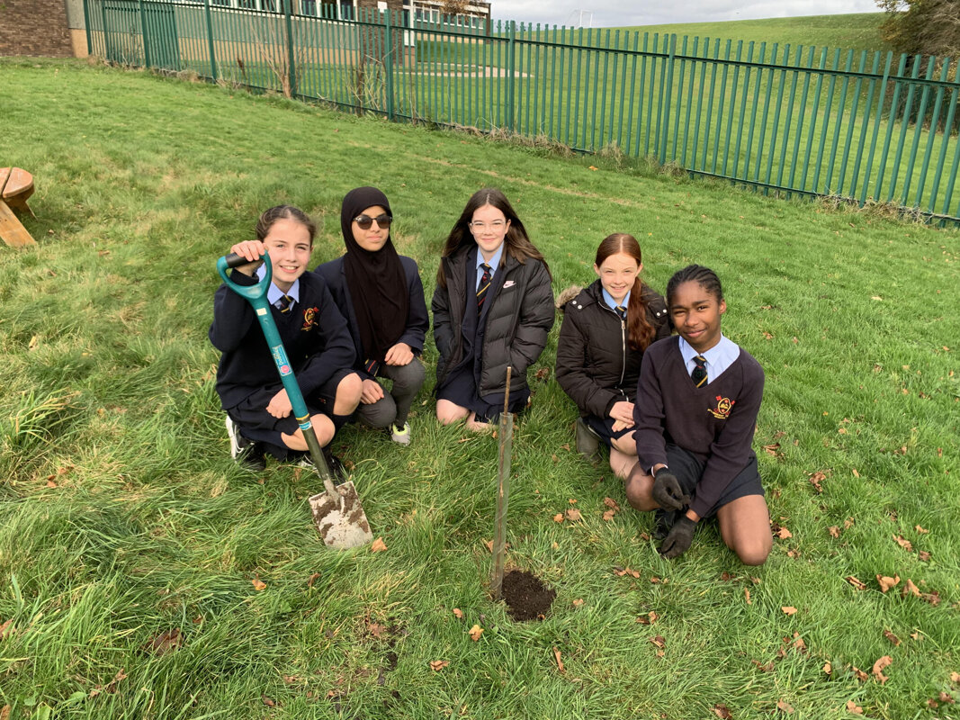 Image of Pupils plant The Lord's Prayer Walk with trees donated by The Woodland Trust