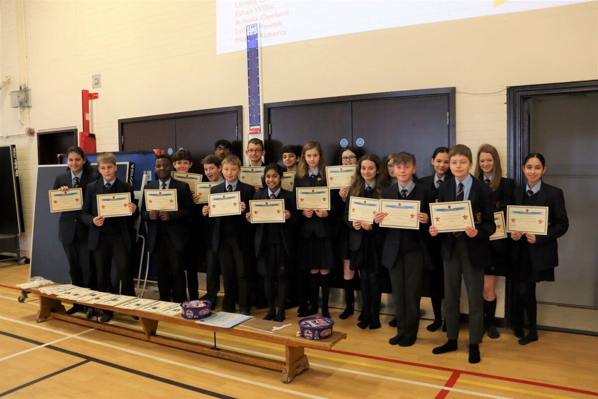 Image of Year 7 pupils celebrate fantastic achievements in school
