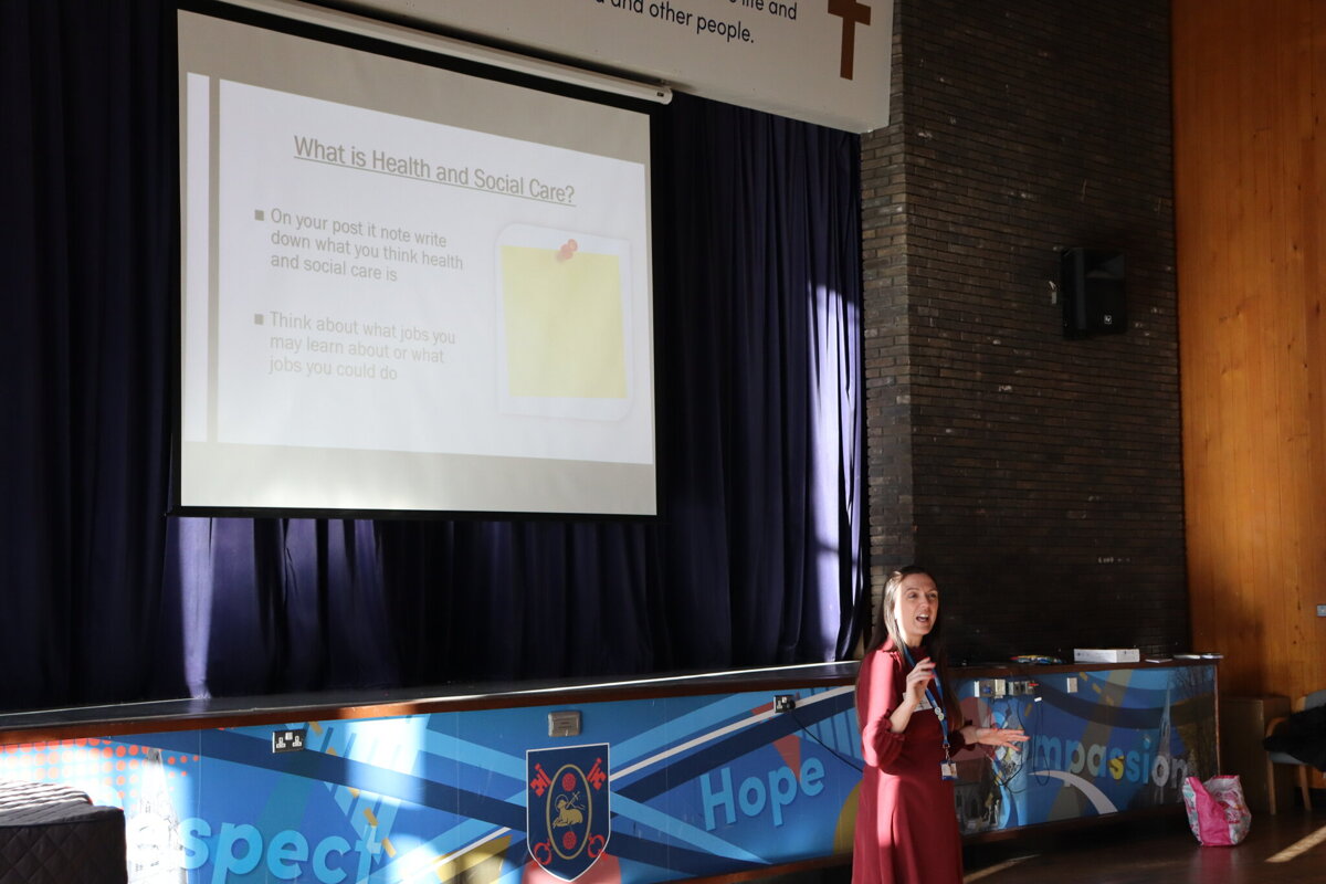 Image of Year 11 pupils attend a 'Working in Health and Social Care' taster session 