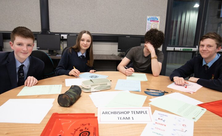 Image of Archbishop Temple pupils take part in the Runshaw College Maths Challenge